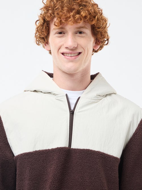 Tweekleurige hoodie met rits - Kiabi