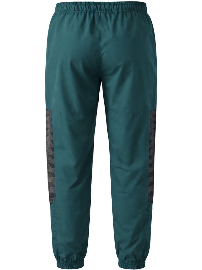 Tweekleurige joggingbroek voor heren met ritszakken en logo 224730 Groen - Kiabi