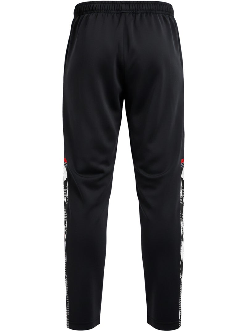 Tweekleurige joggingbroek voor heren met zakken en logo 123830 Zwart - Kiabi