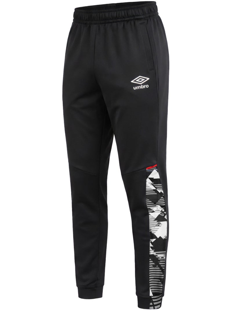 Tweekleurige joggingbroek voor heren met zakken en logo 123830 Zwart - Kiabi