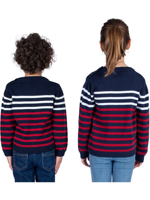 Tweekleurige katoenen kindertrui 'Breizh Océan', voor jongens of meisjes. - Kiabi Tweekleurige katoenen kindertrui 'Breizh Océan', voor jongens of meisjes. - Kiabi