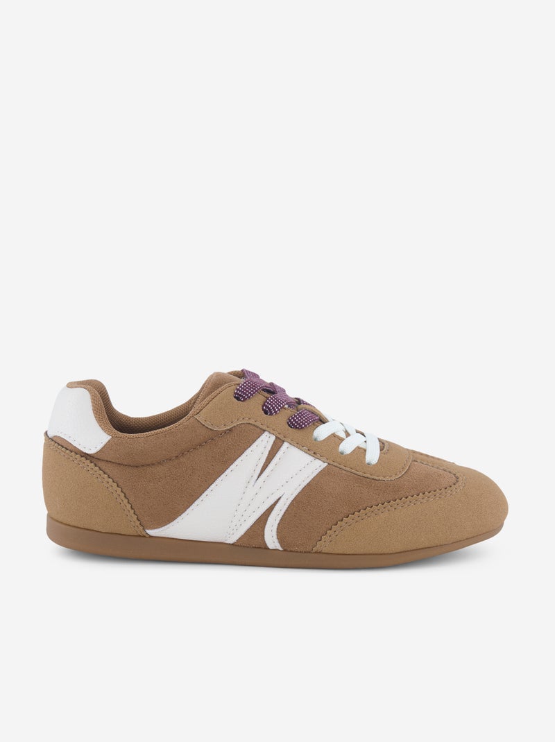 Tweekleurige lage sneakers Beige - Kiabi