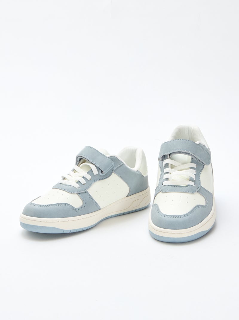 Tweekleurige, lage sneakers Blauw - Kiabi