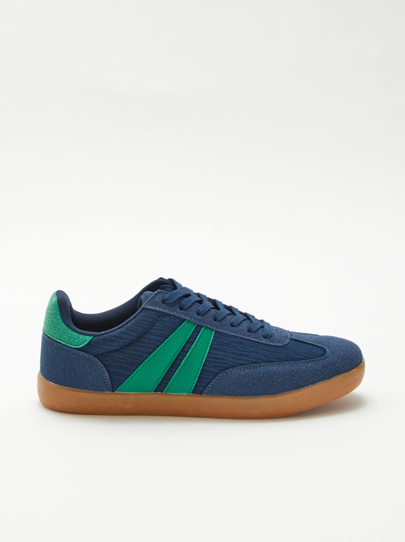 Tweekleurige lage sneakers Blauw - Kiabi