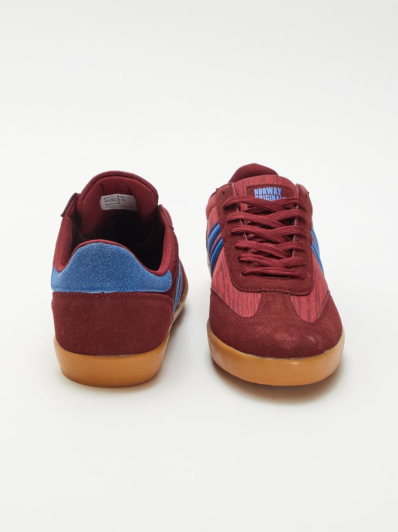 Tweekleurige lage sneakers Paars - Kiabi