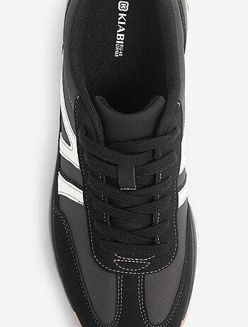 Tweekleurige lage sneakers van bimateriaal