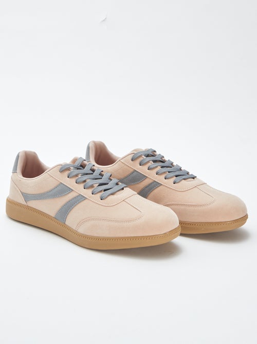 Tweekleurige, lage sneakers van stof - Kiabi