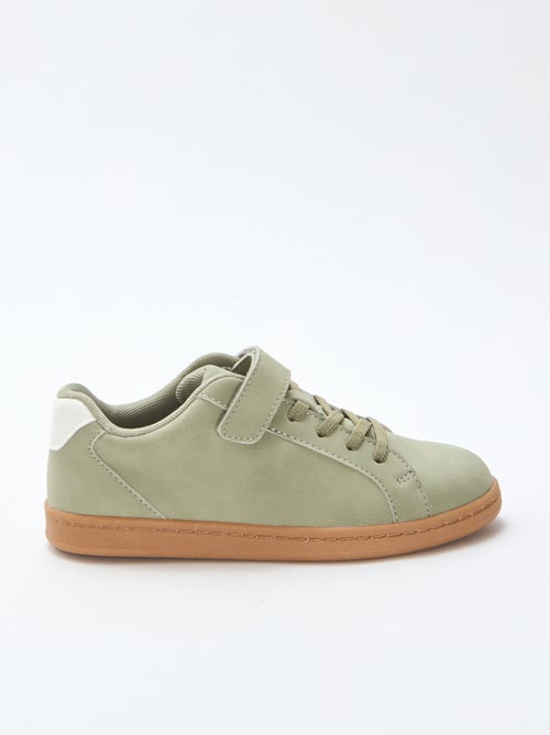 Tweekleurige lage sneakers van suèdine - Kiabi