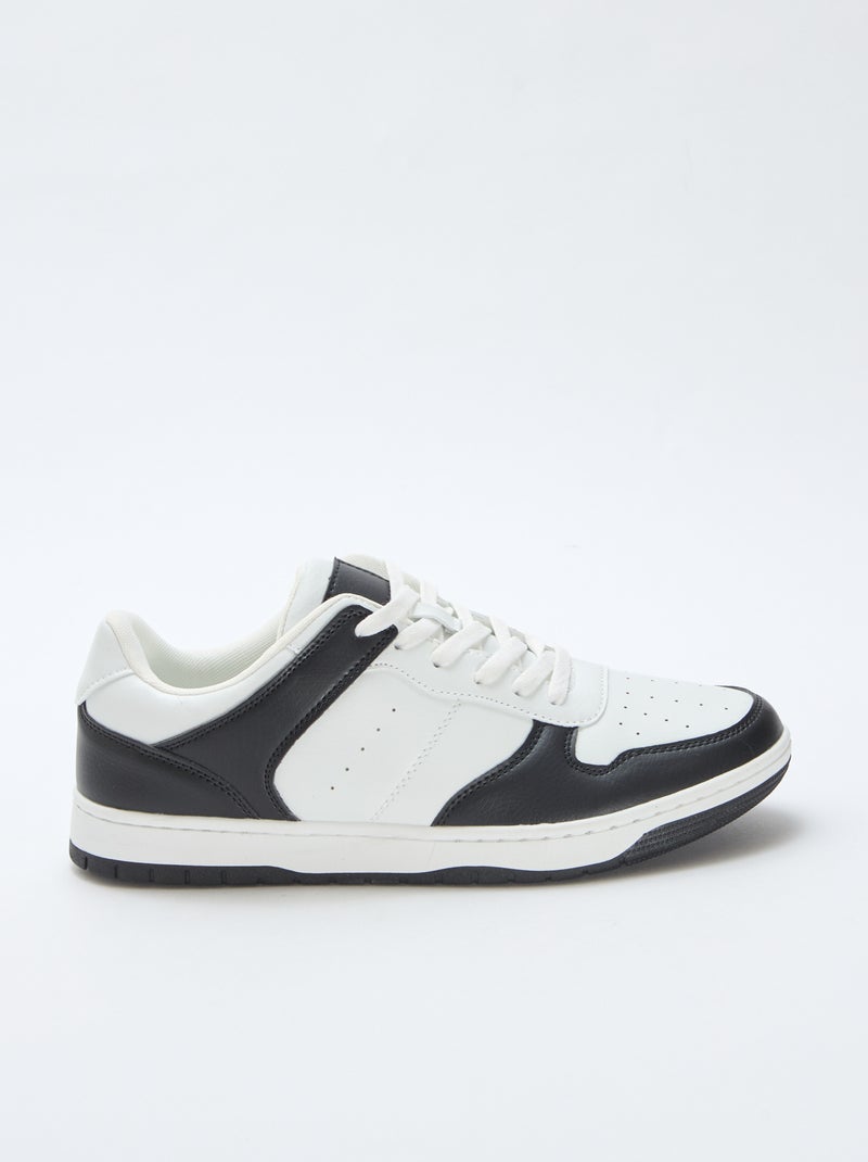 Tweekleurige lage sneakers Zwart - Kiabi