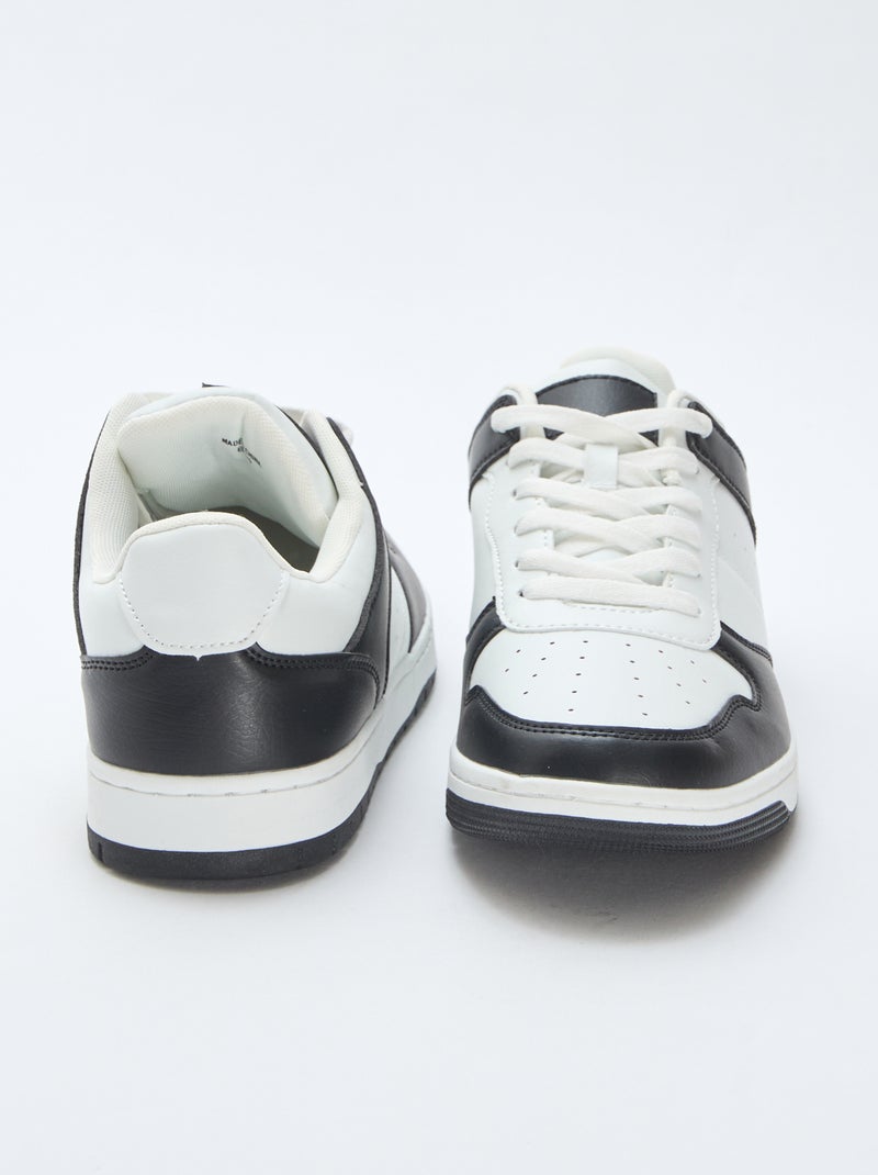 Tweekleurige lage sneakers Zwart - Kiabi