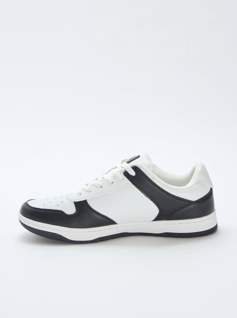 Tweekleurige lage sneakers Zwart - Kiabi