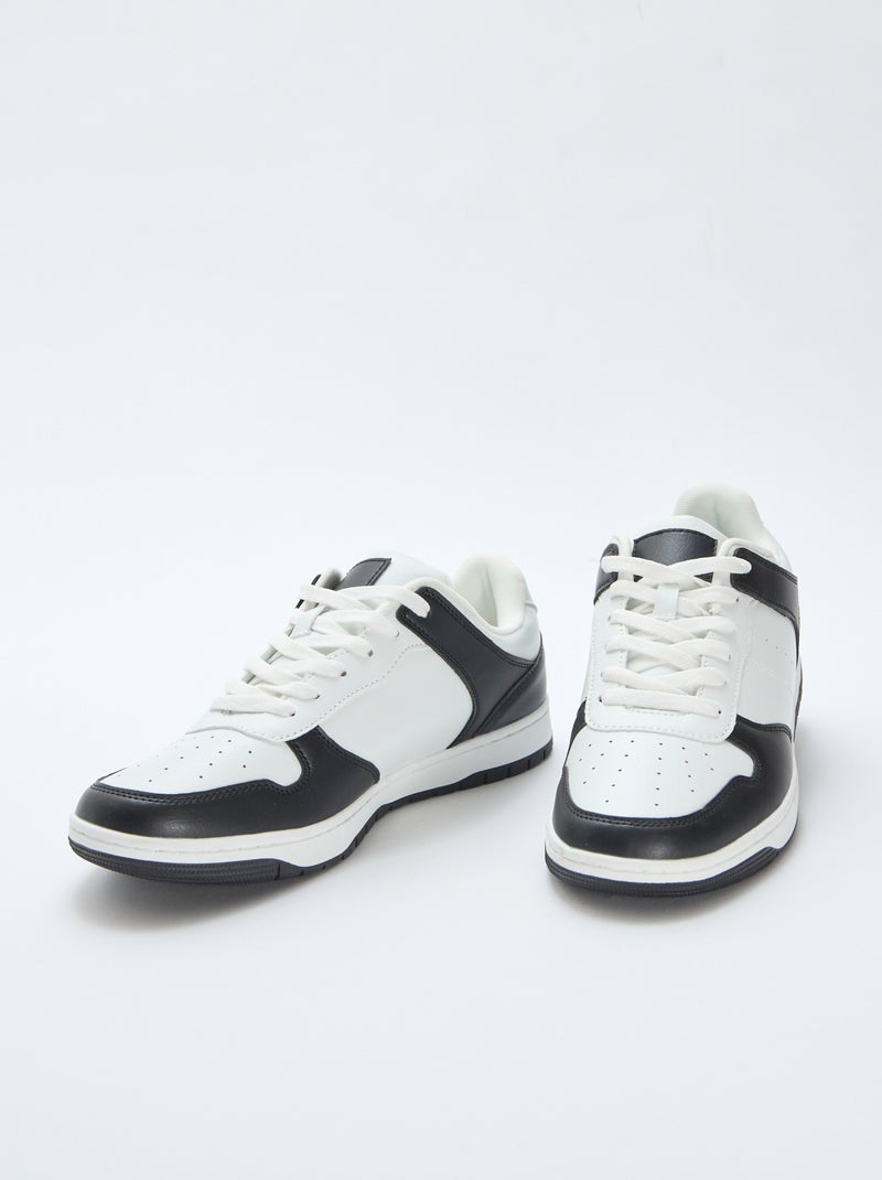Tweekleurige lage sneakers Zwart - Kiabi