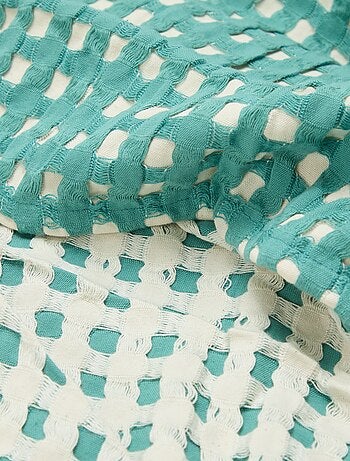 Tweekleurige plaid met gewafeld design (180 x 200 cm)