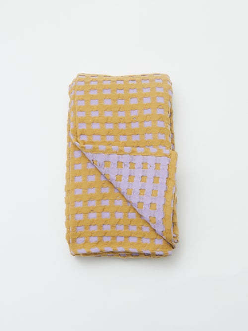 Tweekleurige plaid met gewafeld design (180 x 200 cm) - Kiabi