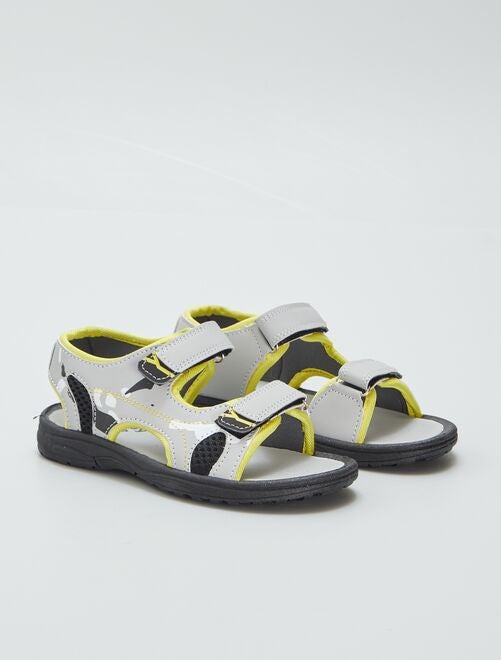 Tweekleurige sandalen met klittenband - Kiabi