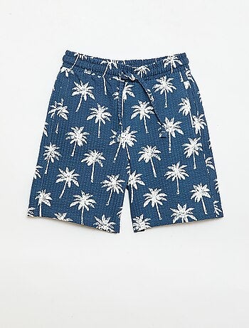 Tweekleurige short met elastische taille van katoen