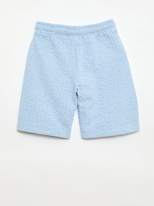 Tweekleurige short met elastische taille van katoen - Kiabi