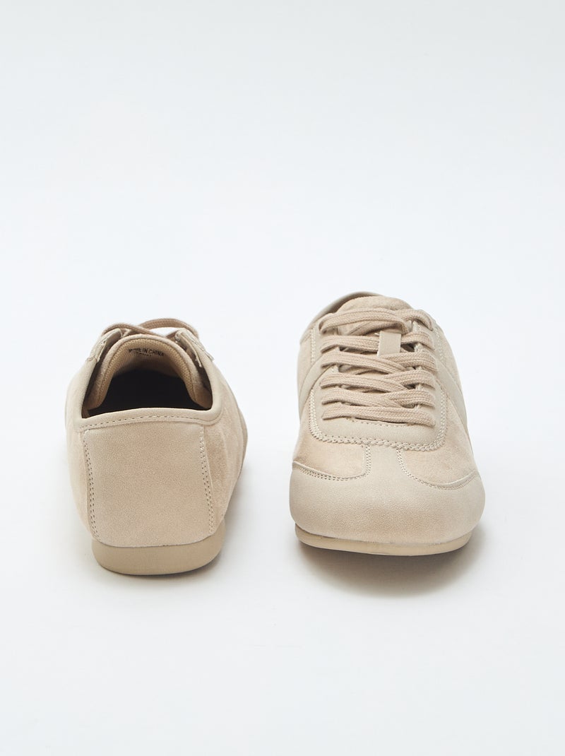 Tweekleurige sneakers Biege - Kiabi