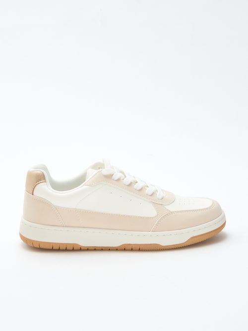 Tweekleurige sneakers met goudkleurige details - Kiabi