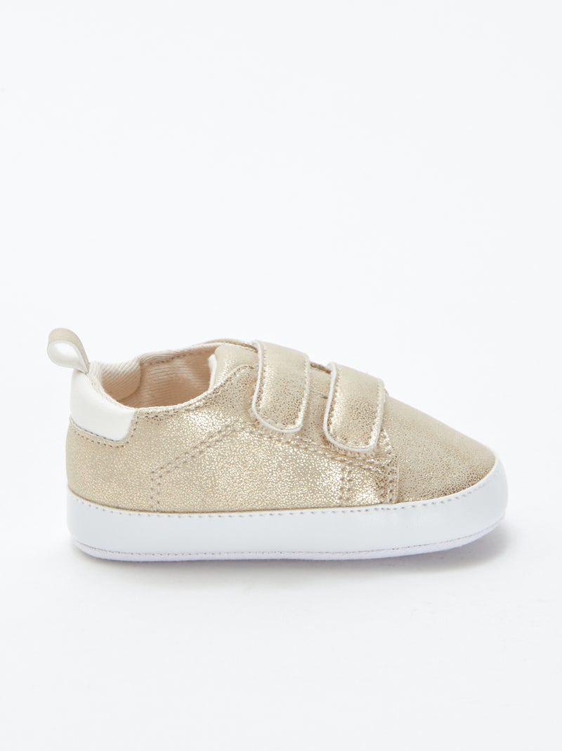 Tweekleurige sneakers met klittenband Geel - Kiabi