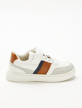 Tweekleurige sneakers met klittenband