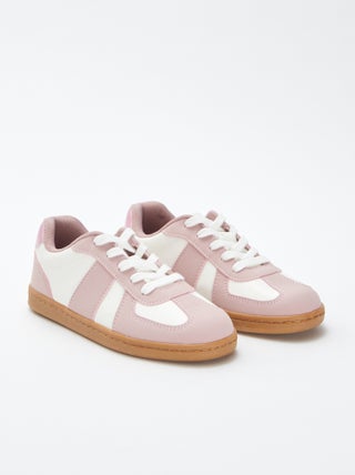 Tweekleurige sneakers met veters