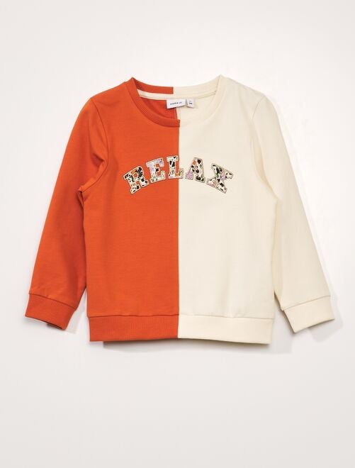Tweekleurige sweater van jersey - Kiabi