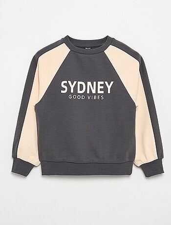 Tweekleurige sweatshirt met print