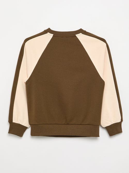 Tweekleurige sweatshirt met print - Kiabi