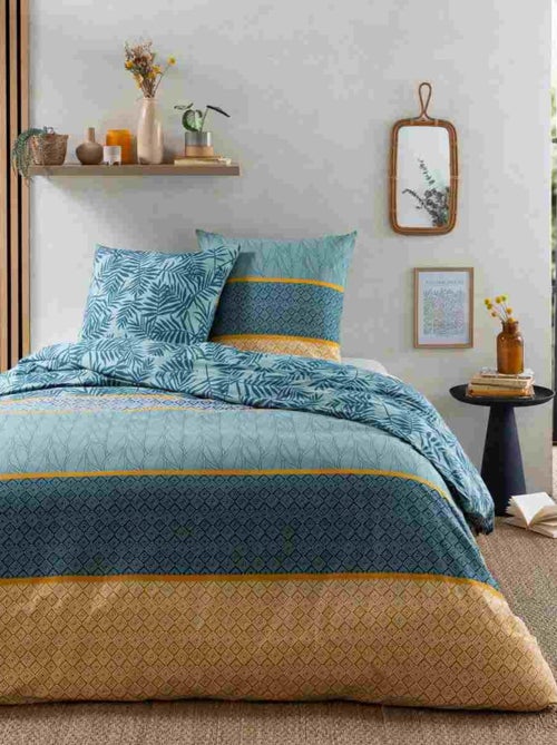 Tweepersoons beddengoed OLYMPE omkeerbaar katoen met tropische print Future Home - Kiabi Tweepersoons beddengoed OLYMPE omkeerbaar katoen met tropische print Future Home - Kiabi