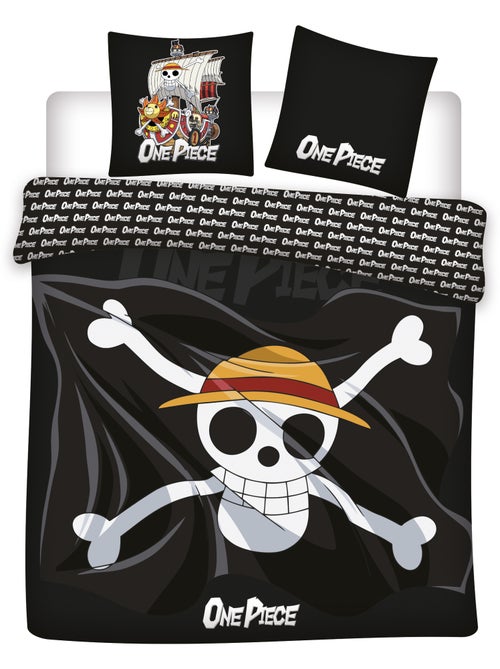 Tweepersoons beddengoed one piece 240x220 cm + 2 slopen 63x63 cm 100% polyester - Kiabi