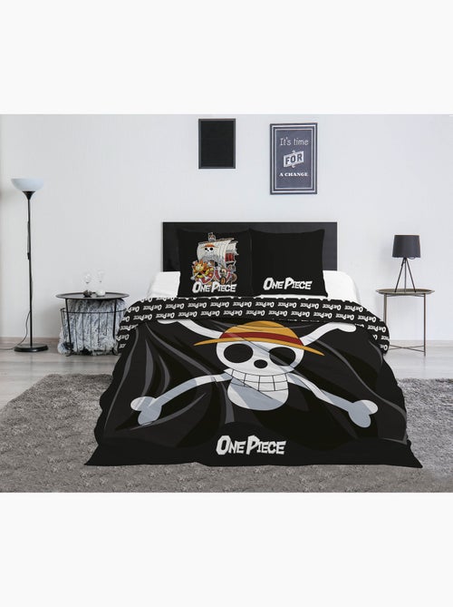 Tweepersoons beddengoed one piece 240x220 cm + 2 slopen 63x63 cm 100% polyester - Kiabi