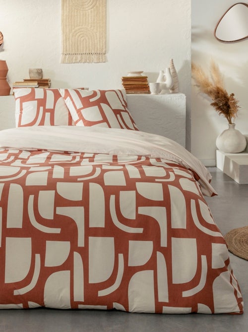Tweepersoons dekbedovertrekset geometrisch omkeerbaar rood – Future Home - Kiabi Tweepersoons dekbedovertrekset geometrisch omkeerbaar rood – Future Home - Kiabi