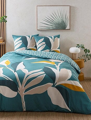 Tweepersoons dekbedovertrekset 'ODALIE' omkeerbaar 100% katoen meerkleurig – Future Home