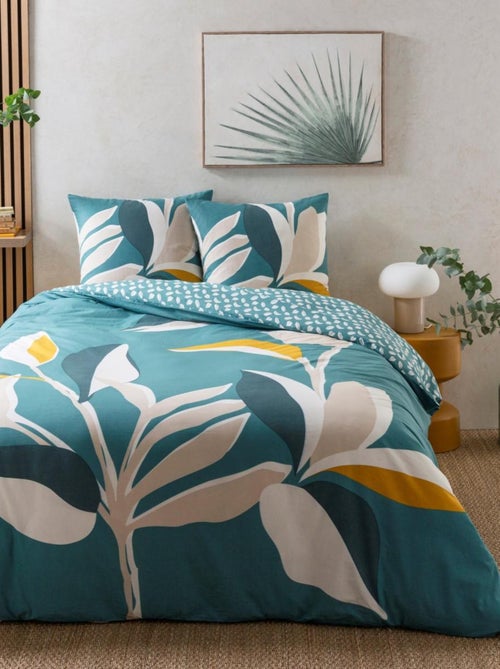 Tweepersoons dekbedovertrekset 'ODALIE' omkeerbaar 100% katoen meerkleurig – Future Home - Kiabi