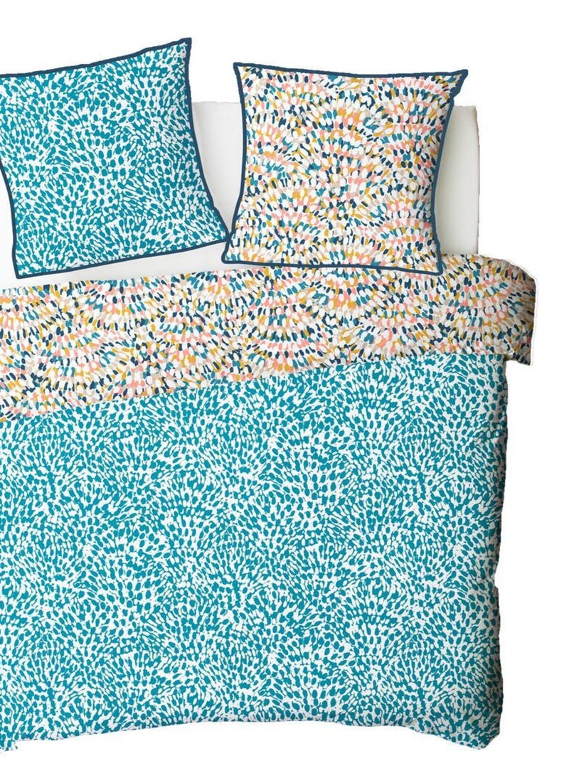 Tweepersoons dekbedovertrekset 'ORIANE' omkeerbaar katoen meerkleurig – Future Home Multicolor - Kiabi