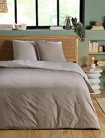 Tweepersoons dekbedovertrekset 'Romeo' geometrisch polykatoen grijs grijs – Future Home