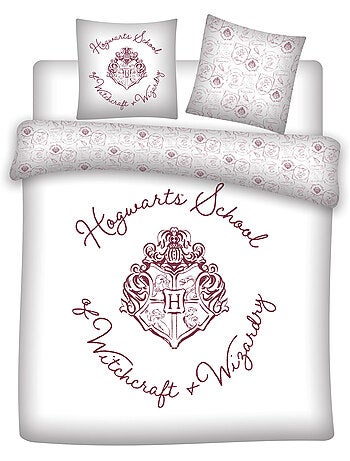 Tweepersoonsbed Harry Potter 240x220cm + 2 Kussensloopen 65x65cm – Zweinstein Bordeaux – Polykatoen