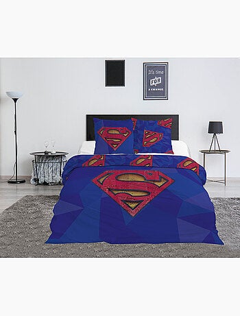 Tweepersoonsbed Superman DC Comics 240x220 cm + 2 Slopen 65x65 cm Katoenmix Omkeerbaar