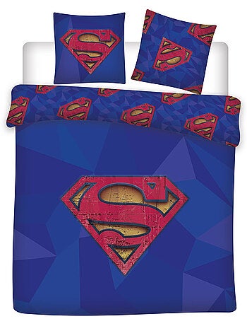 Tweepersoonsbed Superman DC Comics 240x220 cm + 2 Slopen 65x65 cm Katoenmix Omkeerbaar