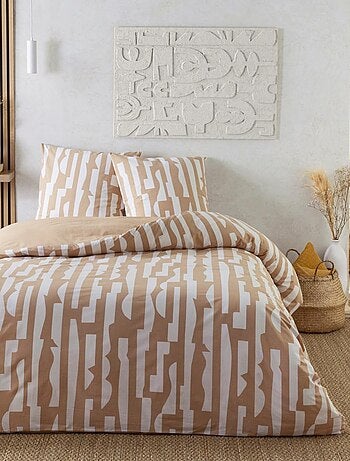 Tweepersoonsbedset van katoen met camelprint (57 draden/cm²)
