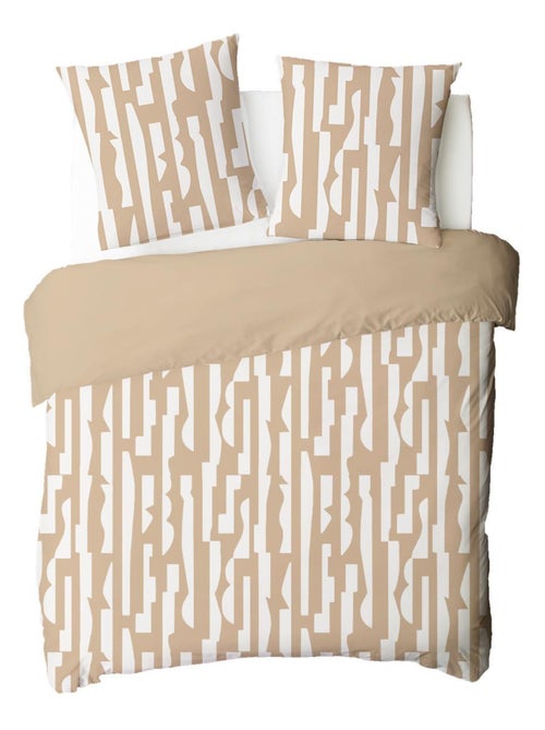 Tweepersoonsbedset van katoen met camelprint (57 draden/cm²) - Kiabi