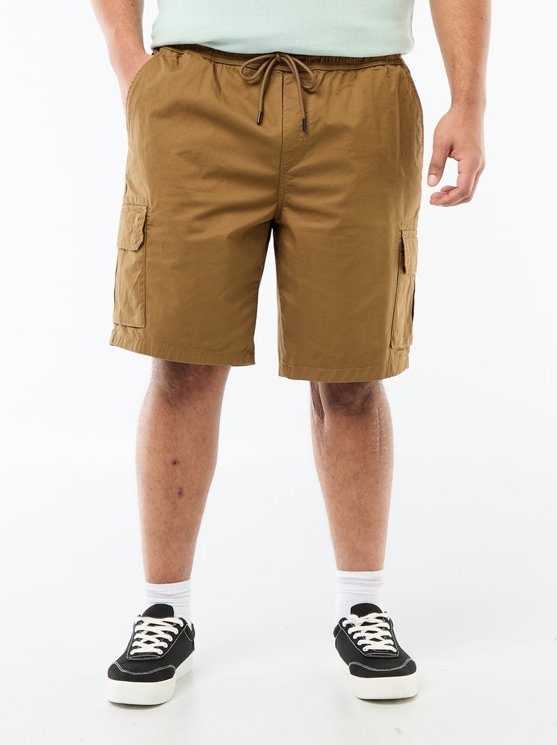 Twill bermuda met meerdere zakken Bruin - Kiabi