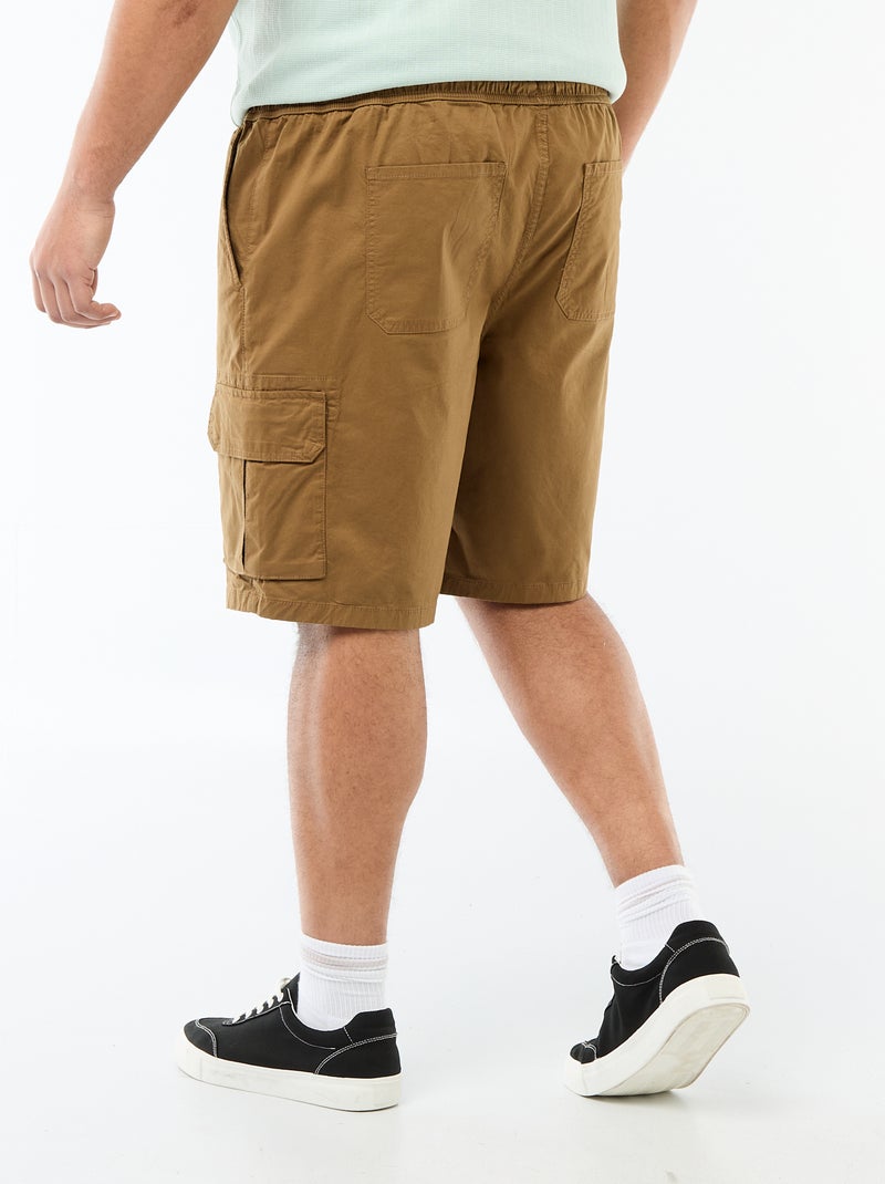 Twill bermuda met meerdere zakken Bruin - Kiabi