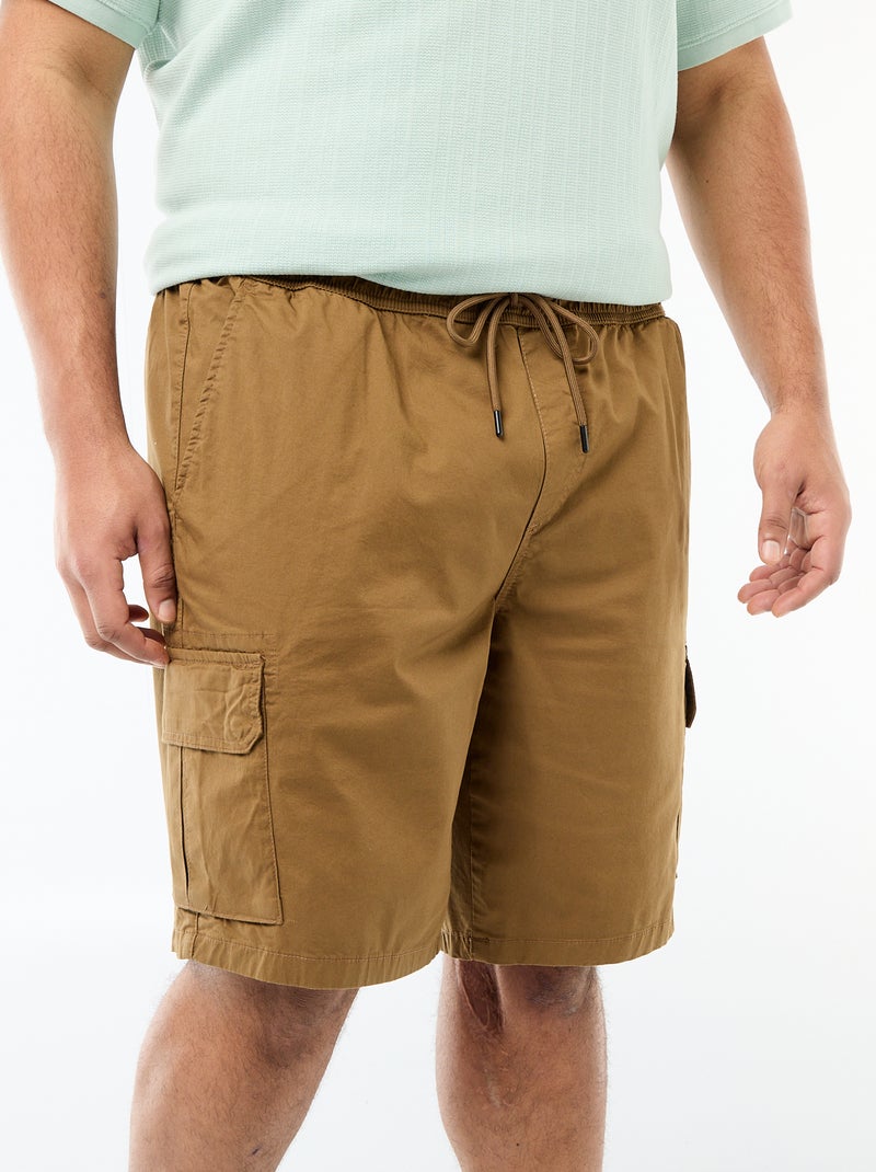 Twill bermuda met meerdere zakken Bruin - Kiabi