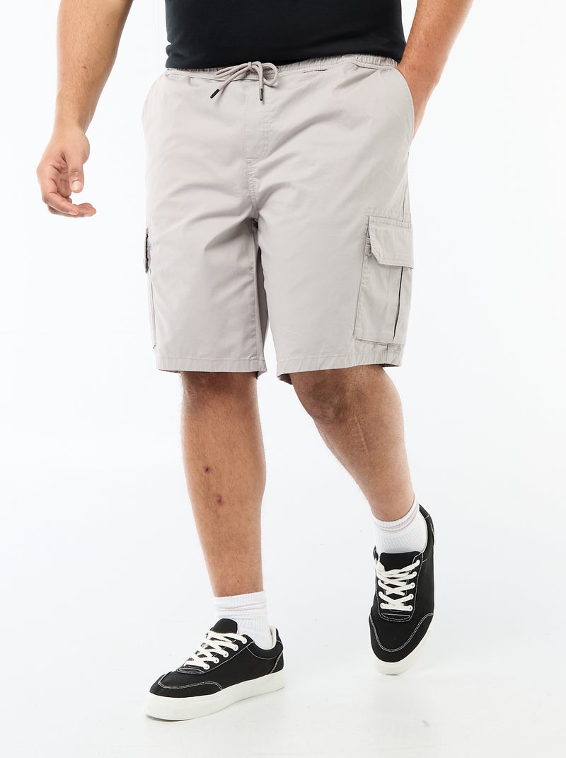 Twill bermuda met meerdere zakken Grijs - Kiabi