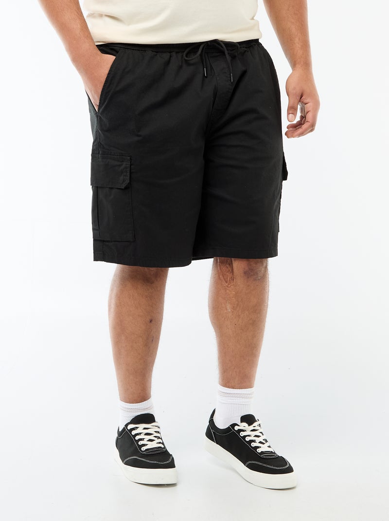 Twill bermuda met meerdere zakken Zwart - Kiabi