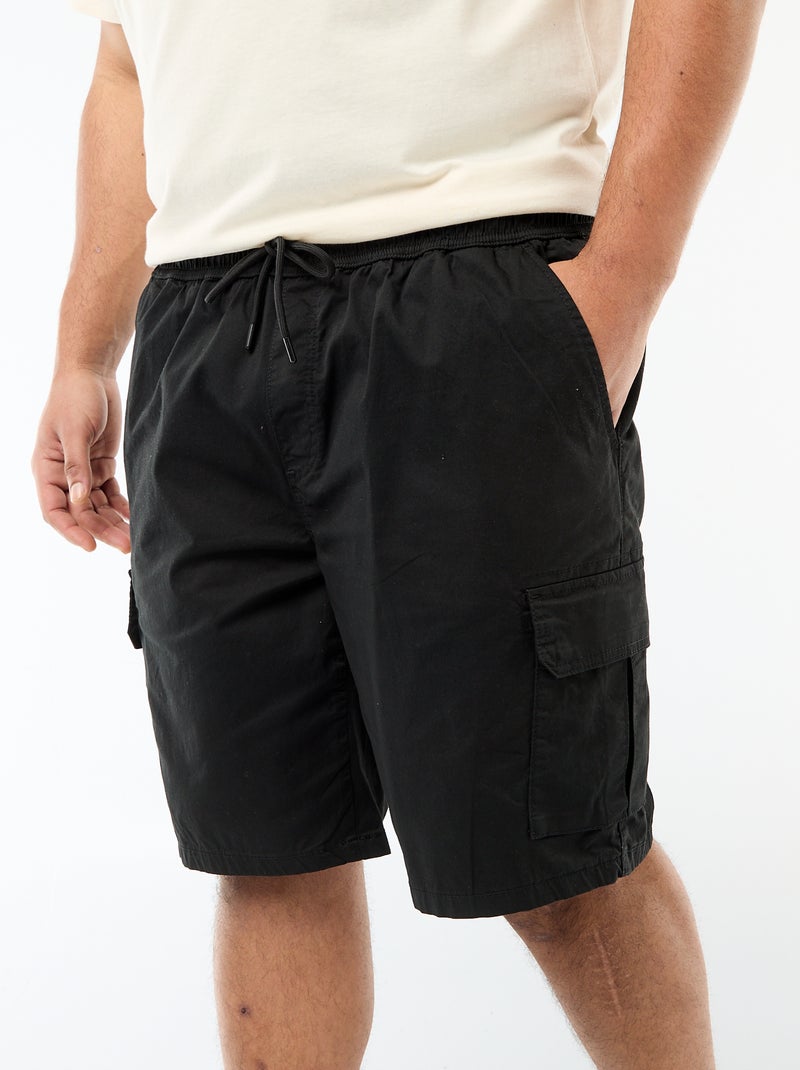 Twill bermuda met meerdere zakken Zwart - Kiabi