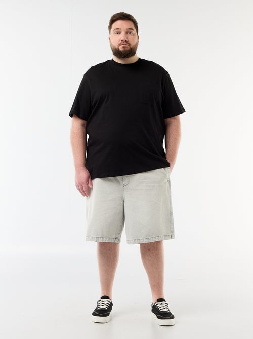 Twill bermuda met trekkoordjes - Kiabi