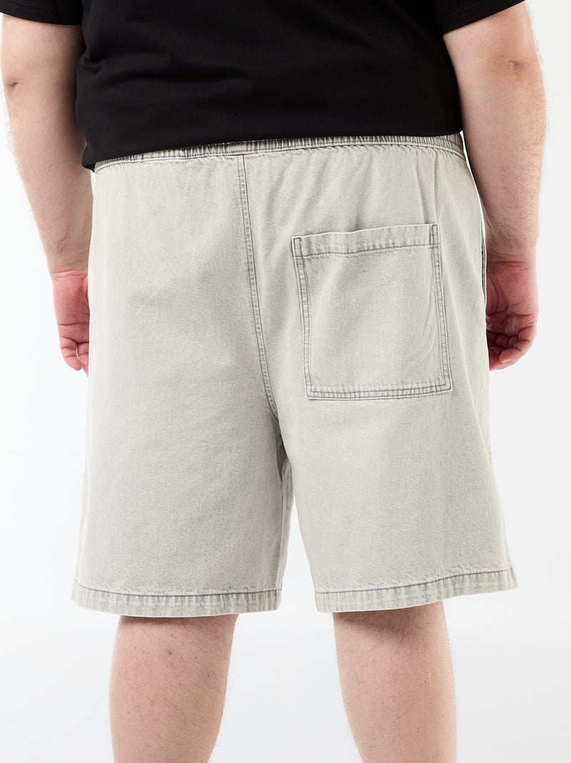 Twill bermuda met trekkoordjes Grijs - Kiabi